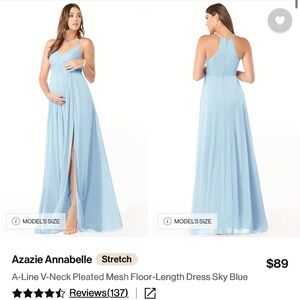 Azazie Annabelle sky Blue A-Line maternity Dress